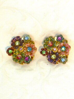 Vintage rhinestone cluster earrings by Kirk’s Folly